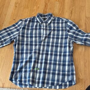 J. Crew Blue and White Plaid Casual Shirt great condition never worn